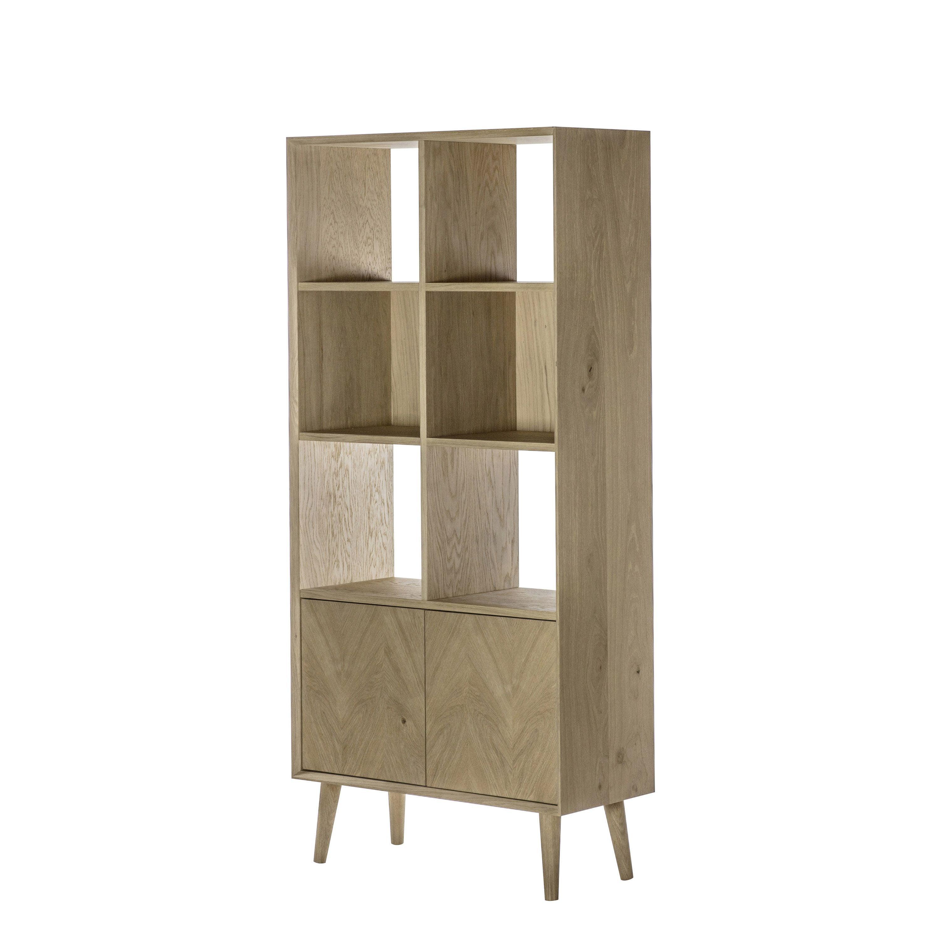 Astley 2 Door Solid Oak Open Display Cabinet - Maison Rêves UK