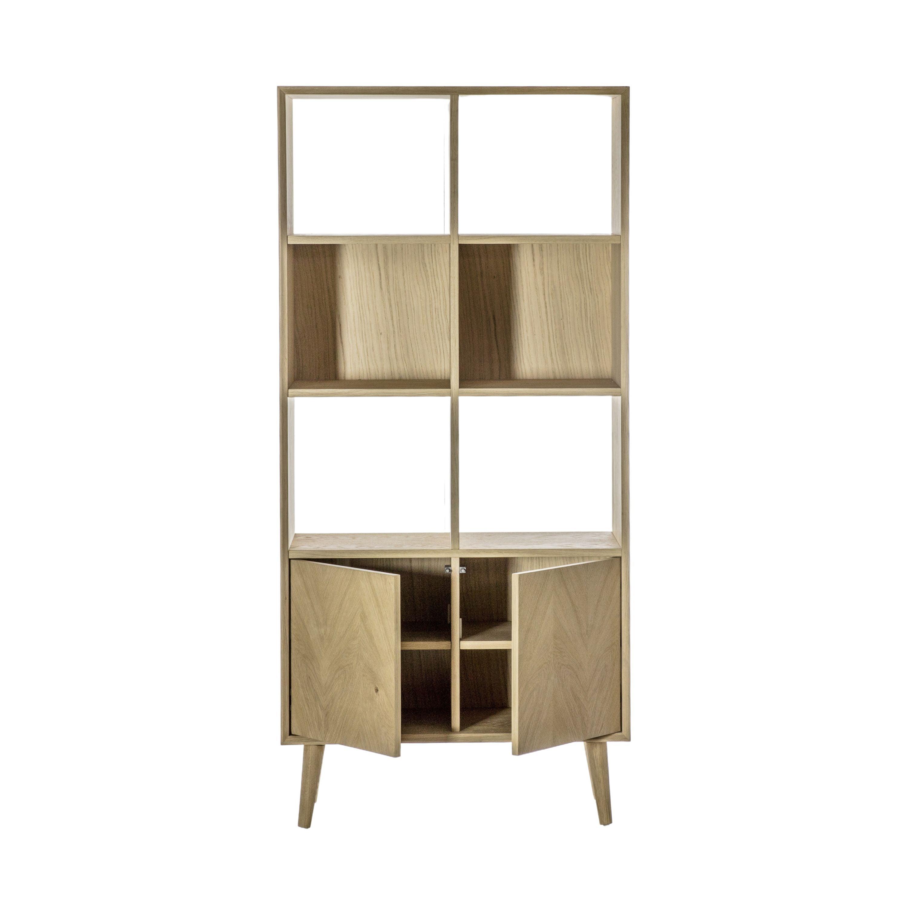 Astley 2 Door Solid Oak Open Display Cabinet - Maison Rêves UK