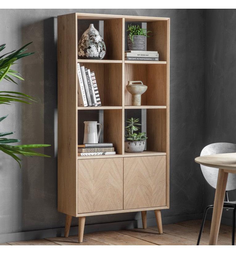 Astley 2 Door Solid Oak Open Display Cabinet - Maison Rêves UK
