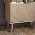 Astley 2 Door Solid Oak Open Display Cabinet - Maison Rêves UK
