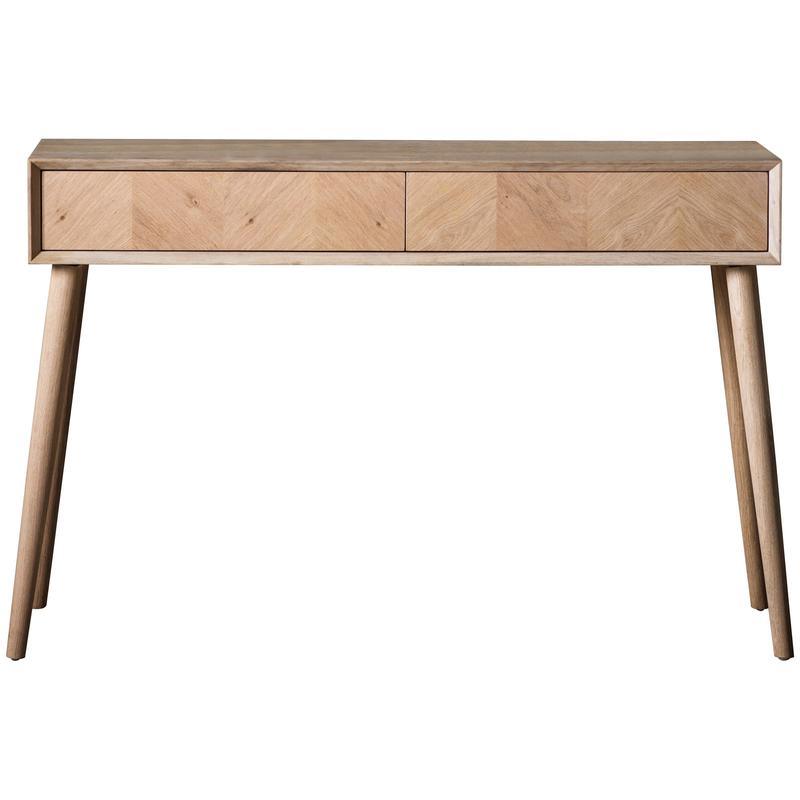 Astley 2 Drawer Oak Console Table - Maison Rêves UK