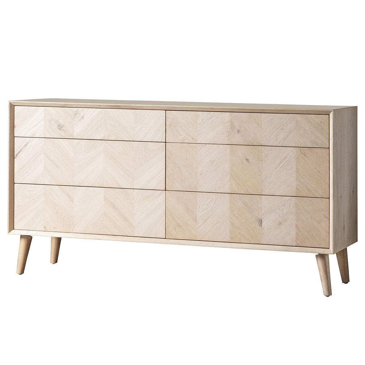 Astley 6 Drawer Oak Chest - Maison Rêves UK