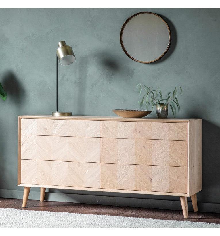 Astley 6 Drawer Oak Chest - Maison Rêves UK