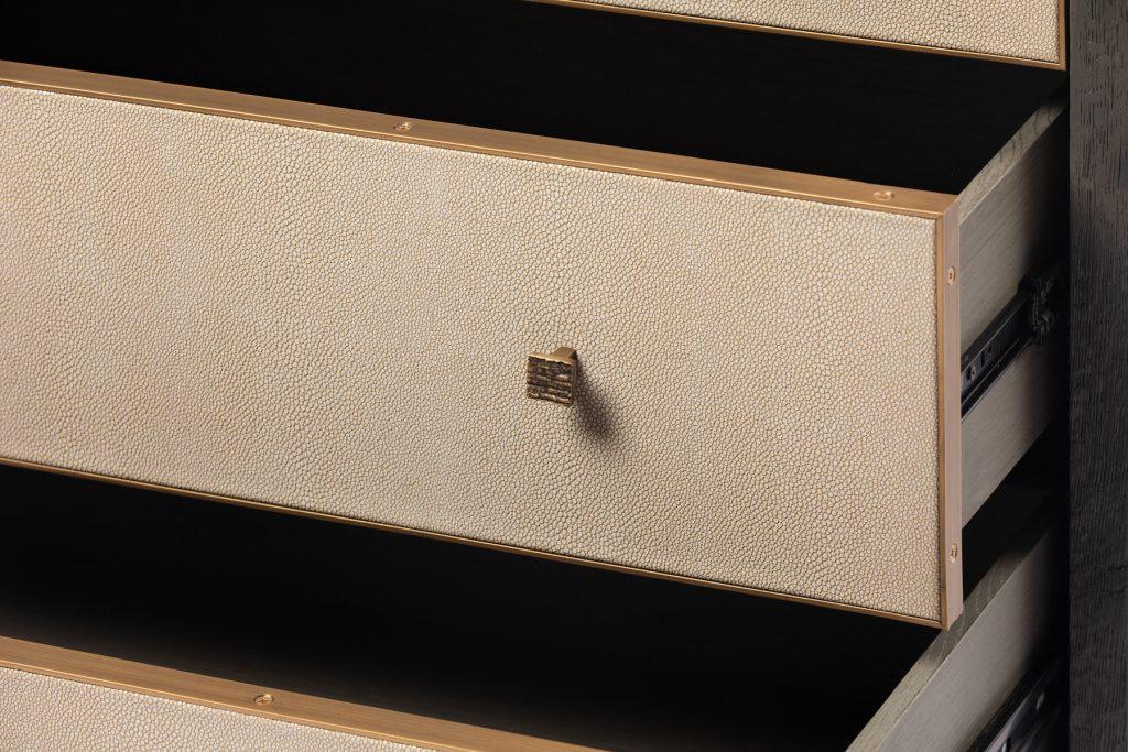 Astor 3 Drawer Chest Shagreen by Eccotrading Design London - Maison Rêves UK