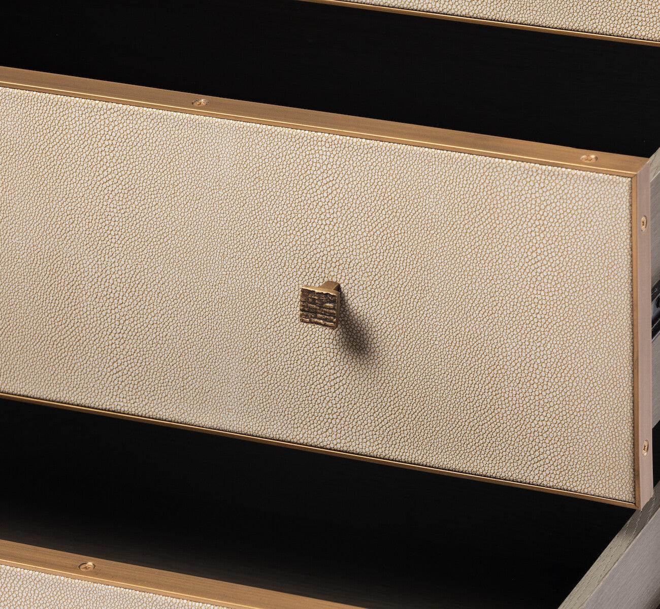 Astor 3 Drawer Chest Shagreen by Eccotrading Design London - Maison Rêves UK