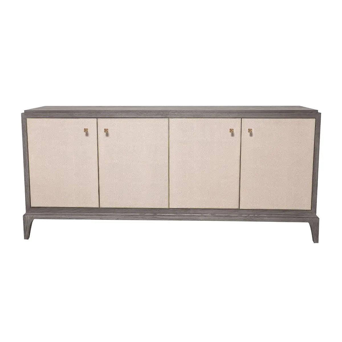 Astor 4 Door Cabinet Reclaimed Midnight Oak & Shagreen by Eccotrading Design London - Maison Rêves UK