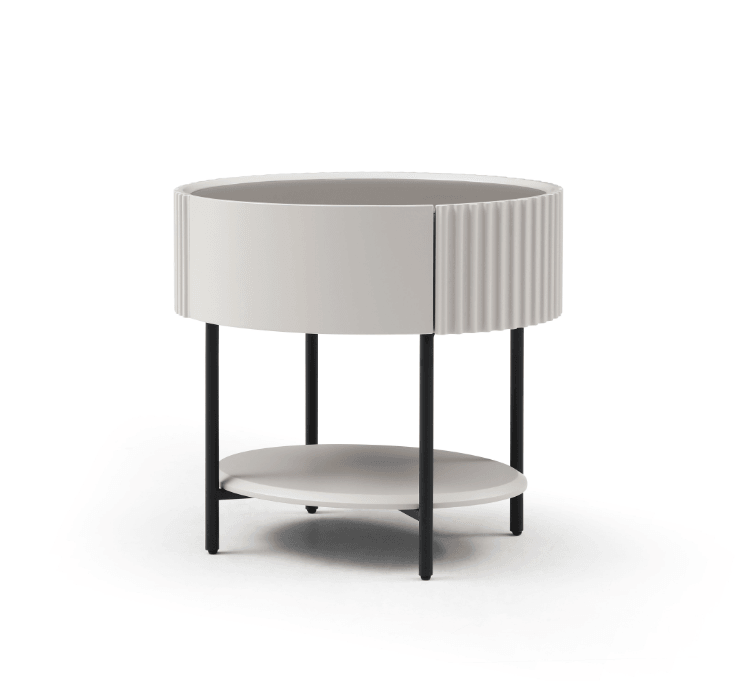 Avola Bedside Table - Matte Beige - Maison Rêves UK
