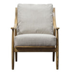 Balistone Armchair Natural Linen with Wooden Frame - Maison Rêves UK