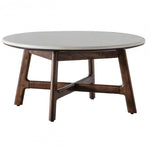 Bellavia Acacia Wood Round Coffee Table with Marble Top - Maison Rêves UK