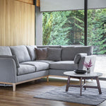 Bellavia Acacia Wood Round Coffee Table with Marble Top - Maison Rêves UK