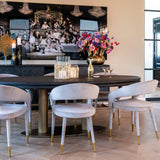 Blackbone Black Oak 4 Door Sideboard with Brass Base and Open Compartment by Richmond Interiors - Maison Rêves UK