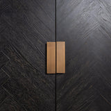 Blackbone Black Oak 4 Door Sideboard with Brass Base and Open Compartment by Richmond Interiors - Maison Rêves UK