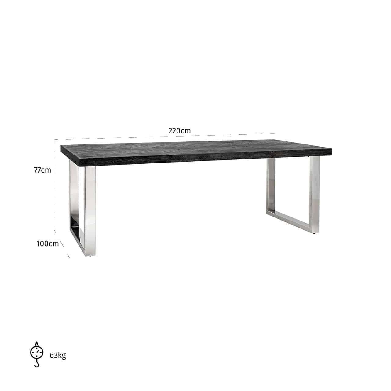 Blackbone Black Rustic Oak Rectangular Dining Table by Richmond Interiors - Maison Rêves UK