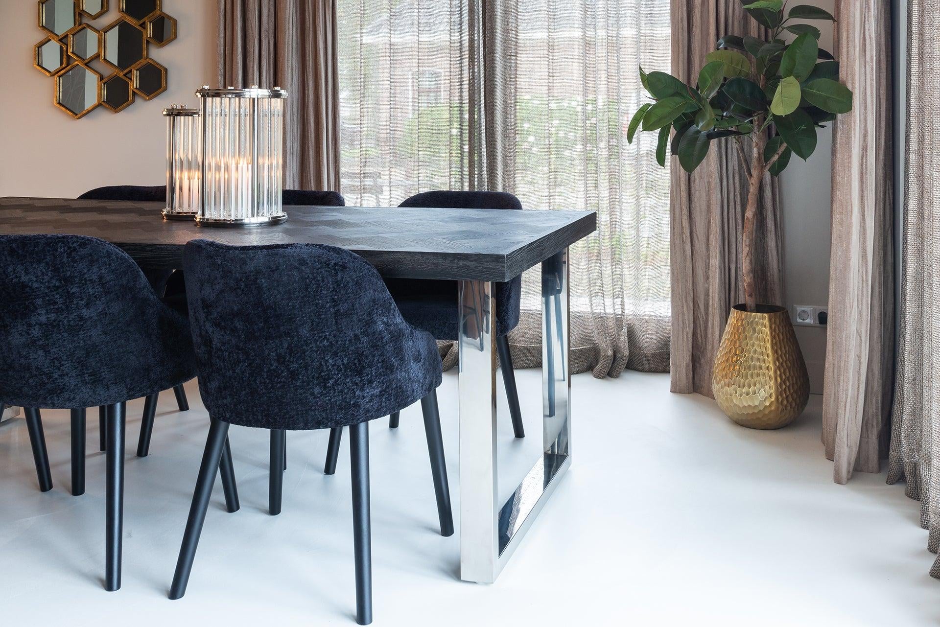 Blackbone Black Rustic Oak Rectangular Dining Table by Richmond Interiors - Maison Rêves UK