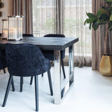 Blackbone Black Rustic Oak Rectangular Dining Table by Richmond Interiors - Maison Rêves UK