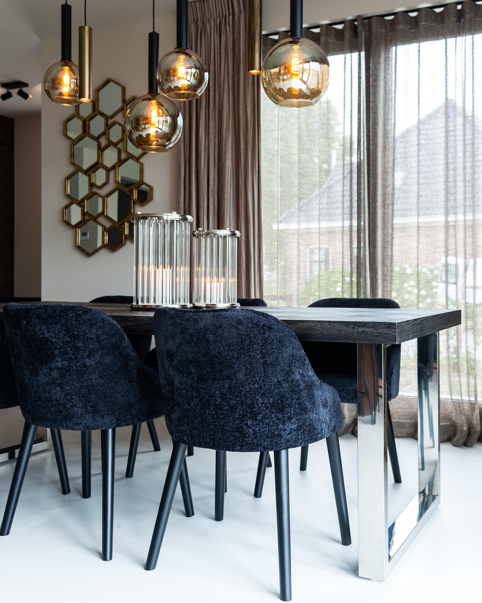 Blackbone Black Rustic Oak Rectangular Dining Table by Richmond Interiors - Maison Rêves UK