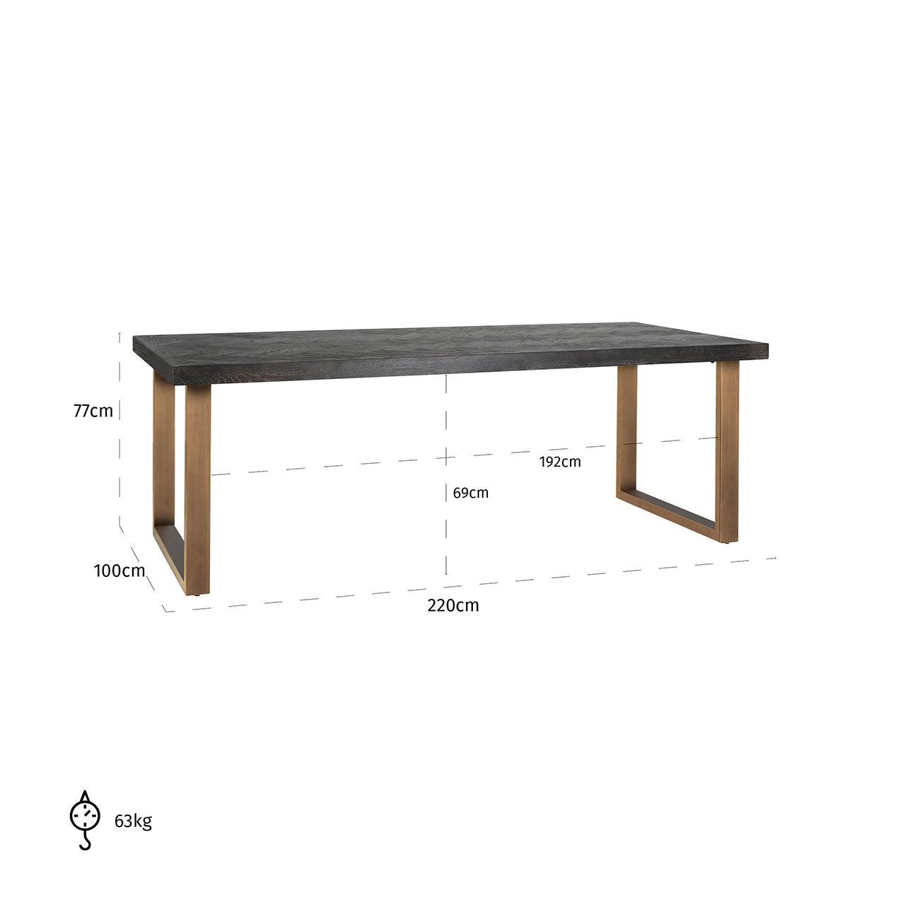 Blackbone Black Rustic Oak Rectangular Dining Table by Richmond Interiors - Maison Rêves UK