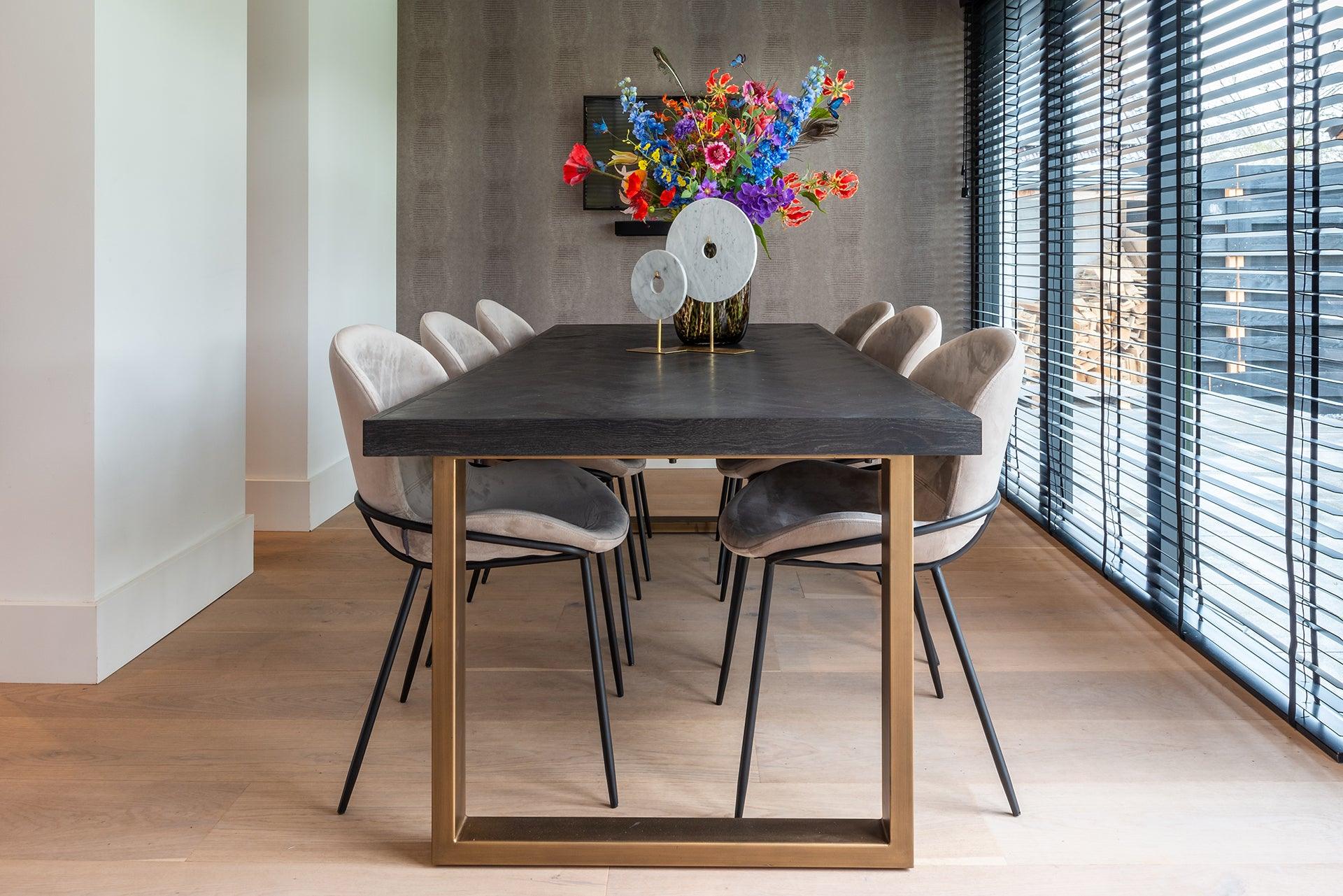 Blackbone Black Rustic Oak Rectangular Dining Table by Richmond Interiors - Maison Rêves UK