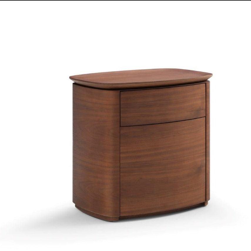 Blade Bedside Table - Dark Walnut - Maison Rêves UK