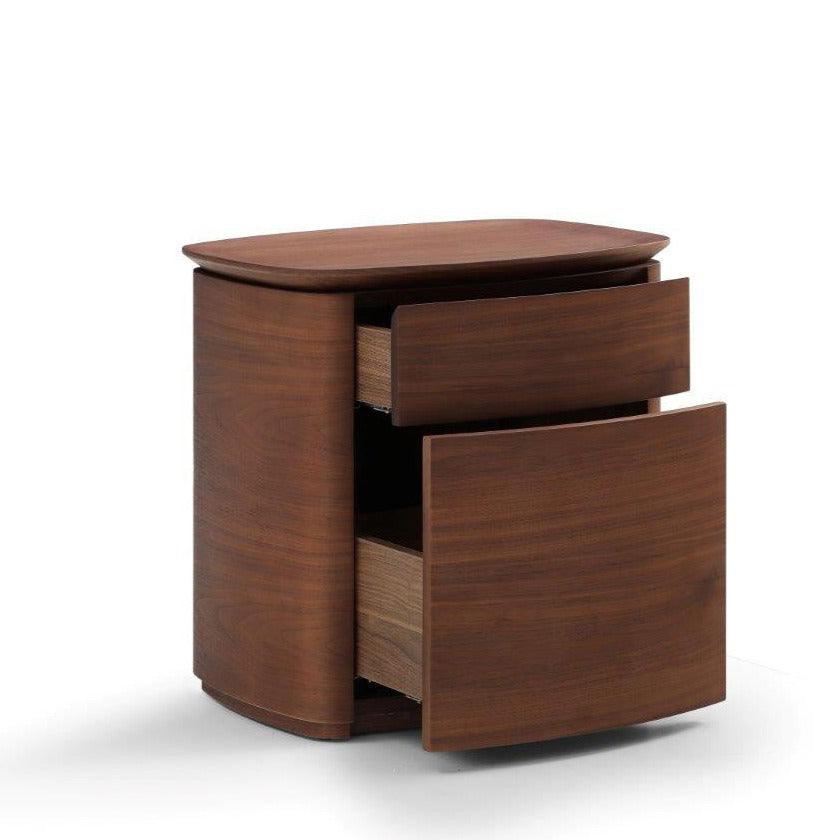 Blade Bedside Table - Dark Walnut - Maison Rêves UK