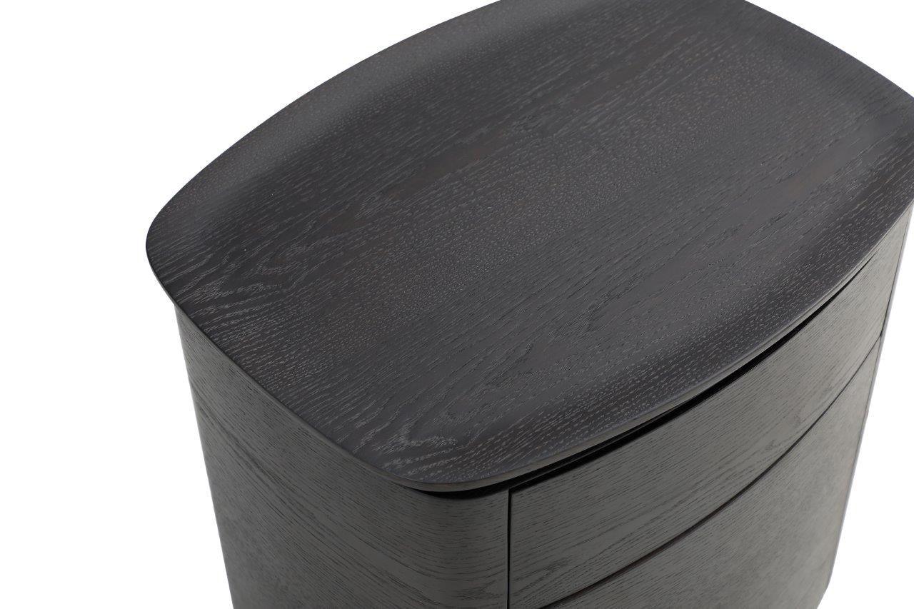Blade Bedside Table - Smoke Oak - Maison Rêves UK