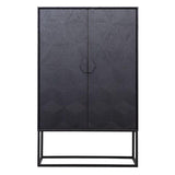 Blax 2 Door Black Wood Cabinet with Black Iron Base by Richmond Interiors - Maison Rêves UK