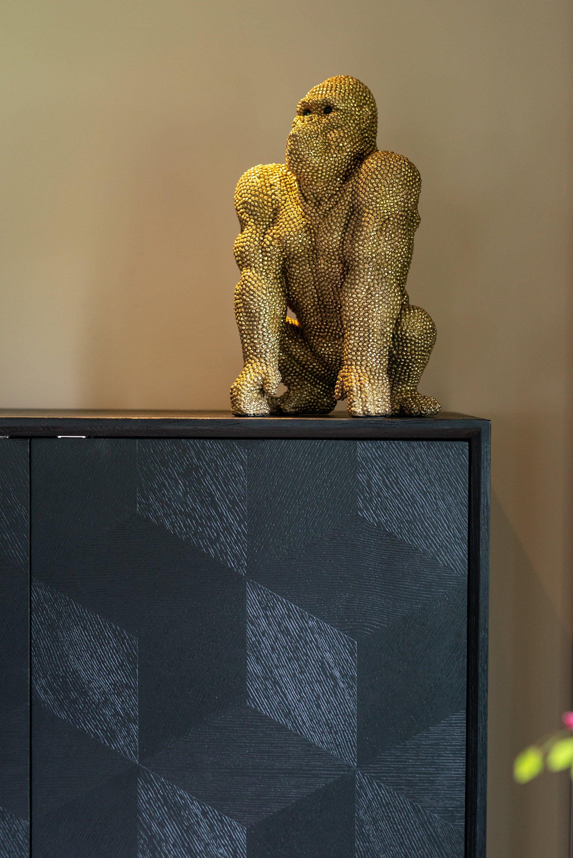 Blax 2 Door Black Wood Cabinet with Black Iron Base by Richmond Interiors - Maison Rêves UK