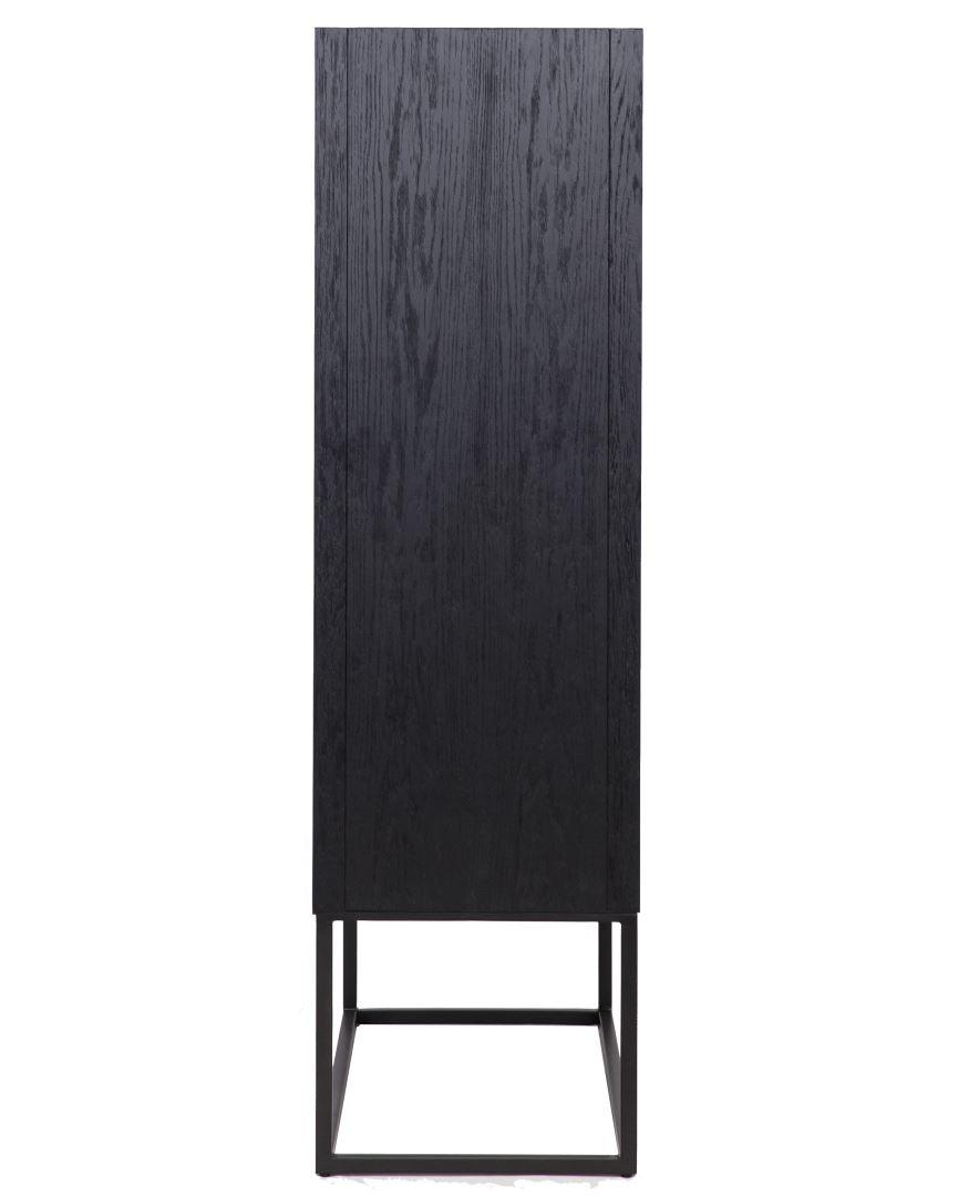 Blax 2 Door Black Wood Cabinet with Black Iron Base by Richmond Interiors - Maison Rêves UK
