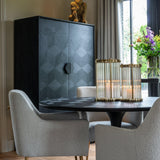 Blax 2 Door Black Wood Cabinet with Black Iron Base by Richmond Interiors - Maison Rêves UK