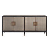 Bloomingville 4 Door Shagreen Sideboard with Black Oak Wood Frame by Richmond Interiors - Maison Rêves UK