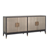 Bloomingville 4 Door Shagreen Sideboard with Black Oak Wood Frame by Richmond Interiors - Maison Rêves UK