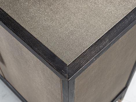 Bloomingville 4 Door Shagreen Sideboard with Black Oak Wood Frame by Richmond Interiors - Maison Rêves UK