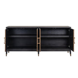 Bloomingville 4 Door Shagreen Sideboard with Black Oak Wood Frame by Richmond Interiors - Maison Rêves UK