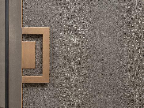 Bloomingville 4 Door Shagreen Sideboard with Black Oak Wood Frame by Richmond Interiors - Maison Rêves UK