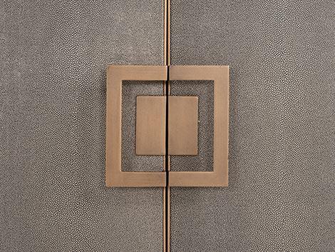 Bloomingville 4 Door Shagreen Sideboard with Black Oak Wood Frame by Richmond Interiors - Maison Rêves UK