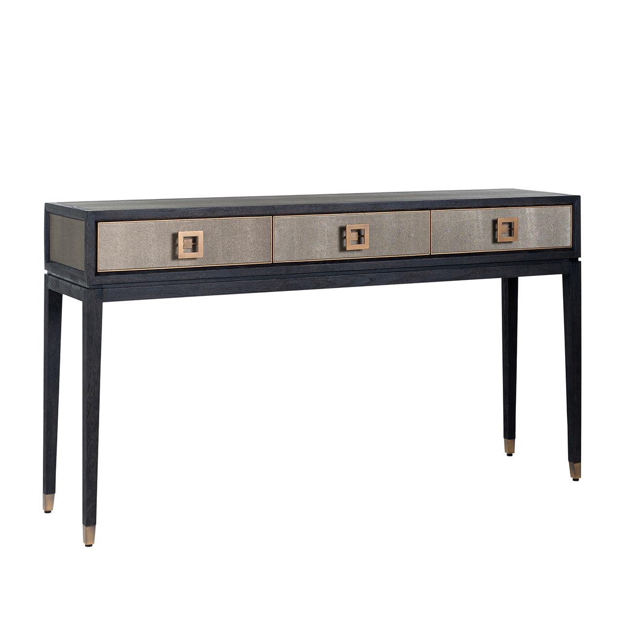 Bloomingville Shagreen Console Table with Black Oak Base by Richmond Interiors - Maison Rêves UK