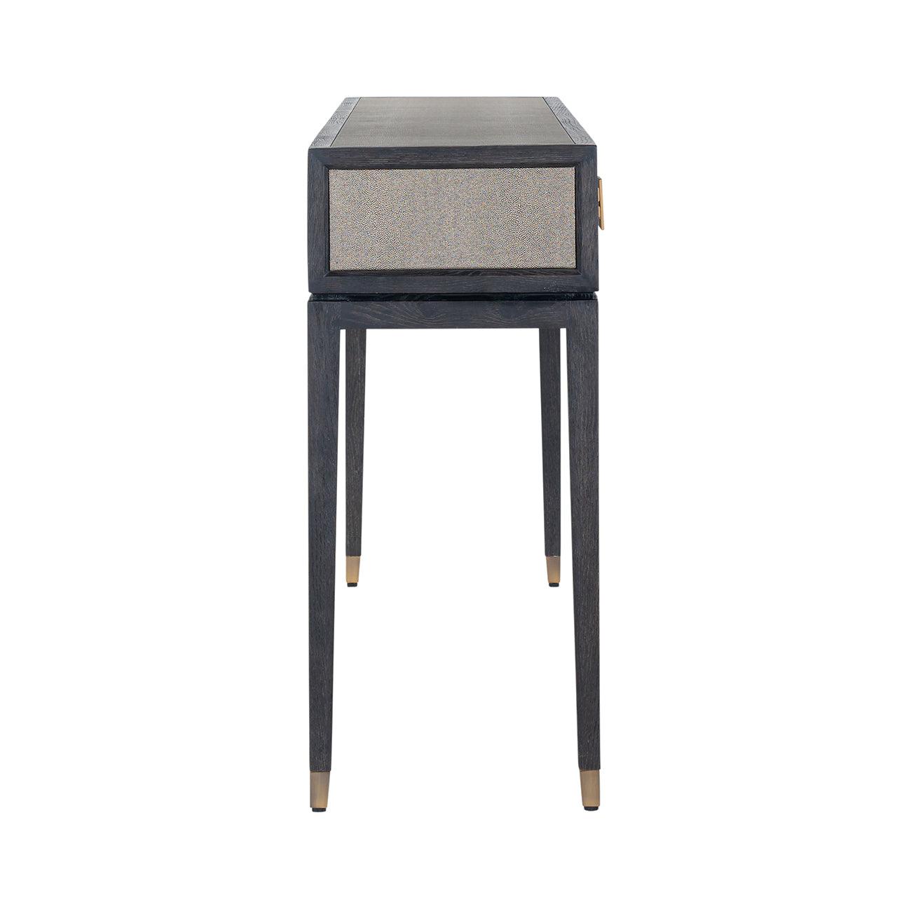 Bloomingville Shagreen Console Table with Black Oak Base by Richmond Interiors - Maison Rêves UK