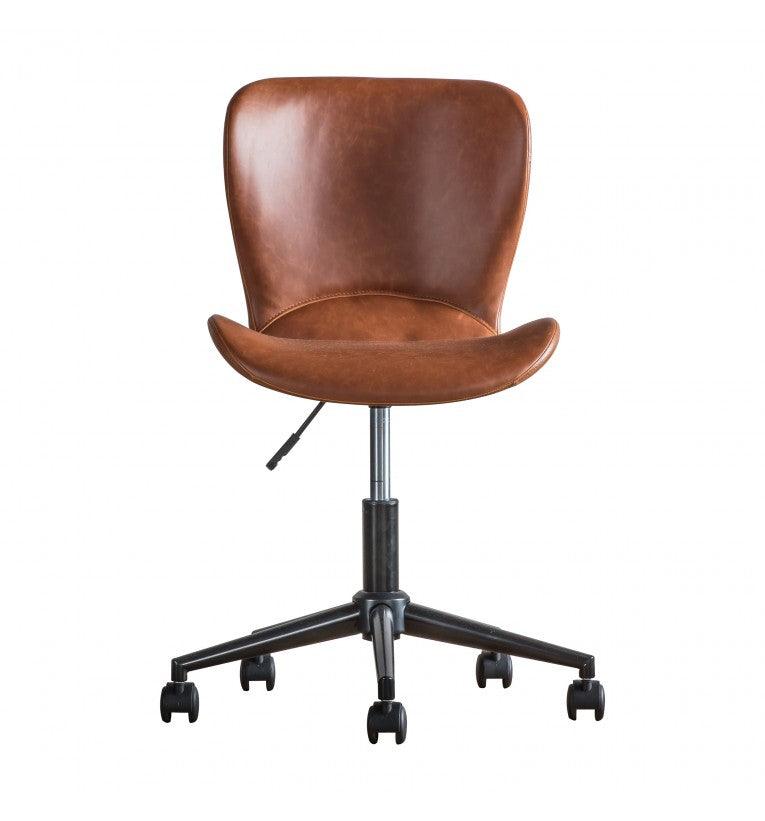 Bramley Faux Leather Swivel Chair Brown - Maison Rêves UK