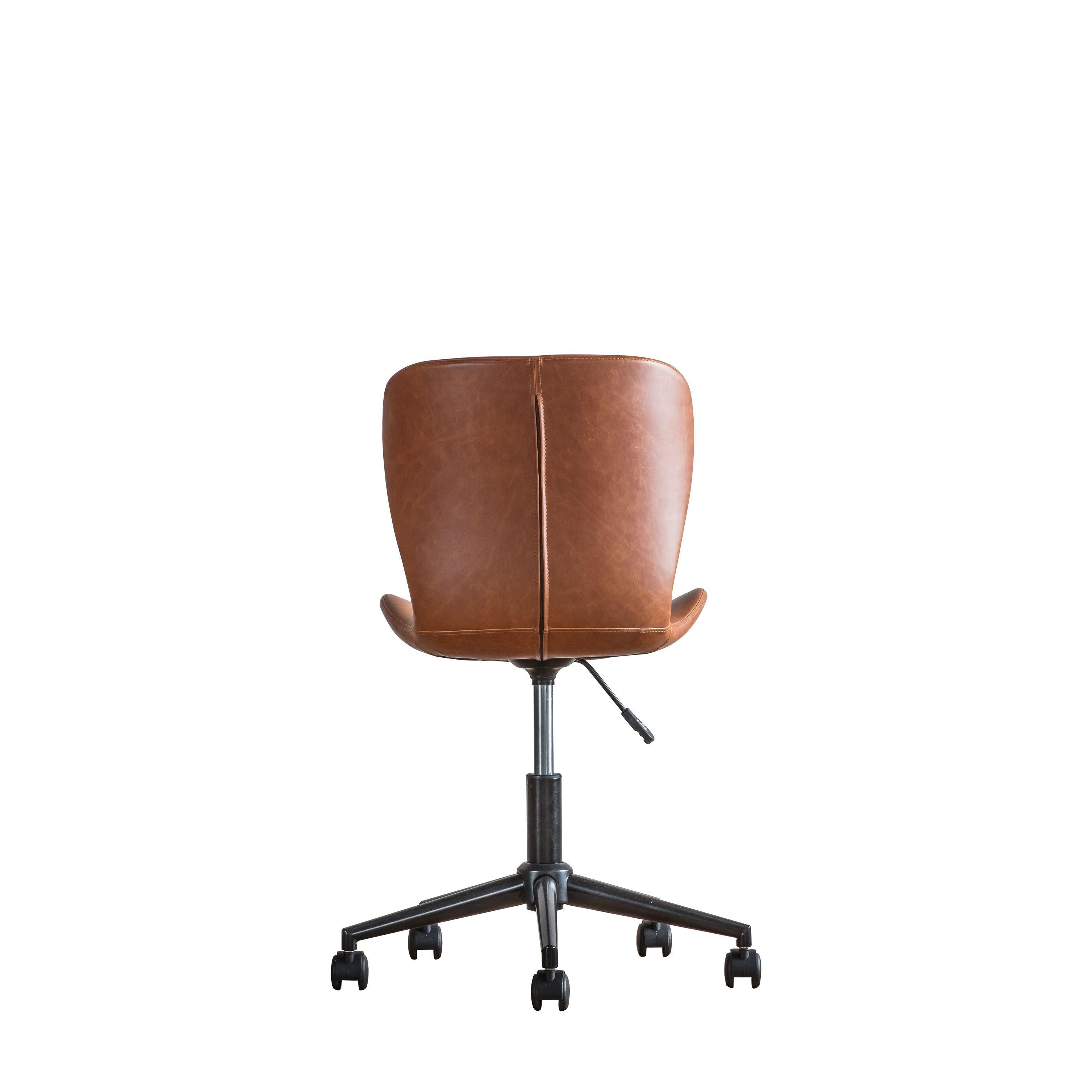 Bramley Faux Leather Swivel Chair Brown - Maison Rêves UK