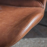 Bramley Faux Leather Swivel Chair Brown - Maison Rêves UK