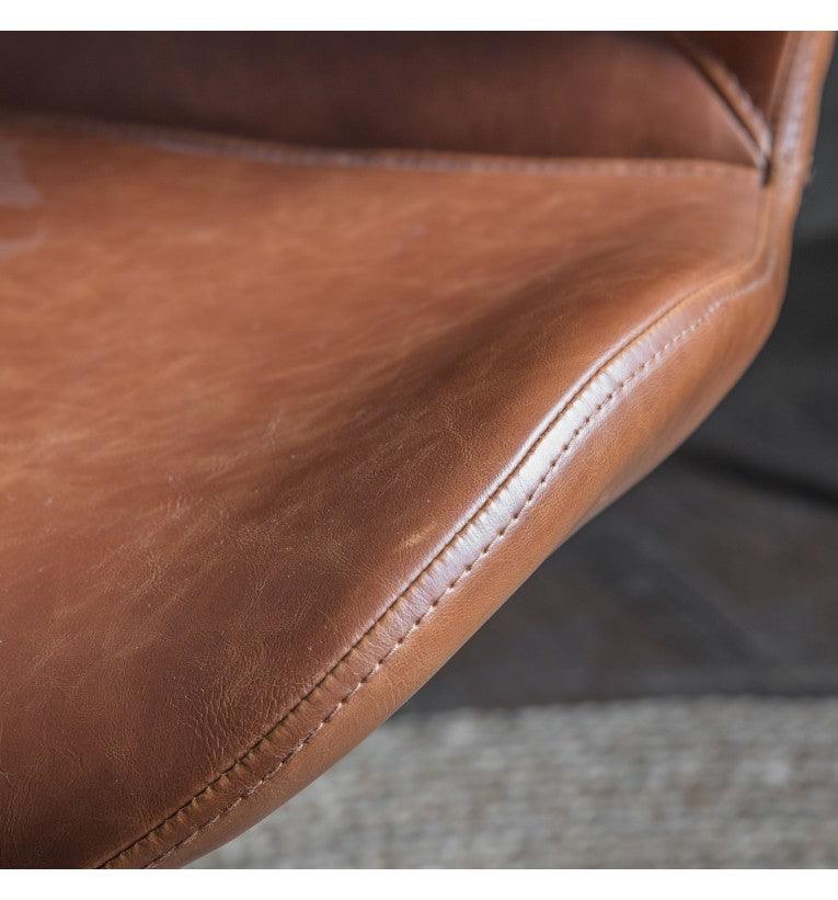Bramley Faux Leather Swivel Chair Brown - Maison Rêves UK