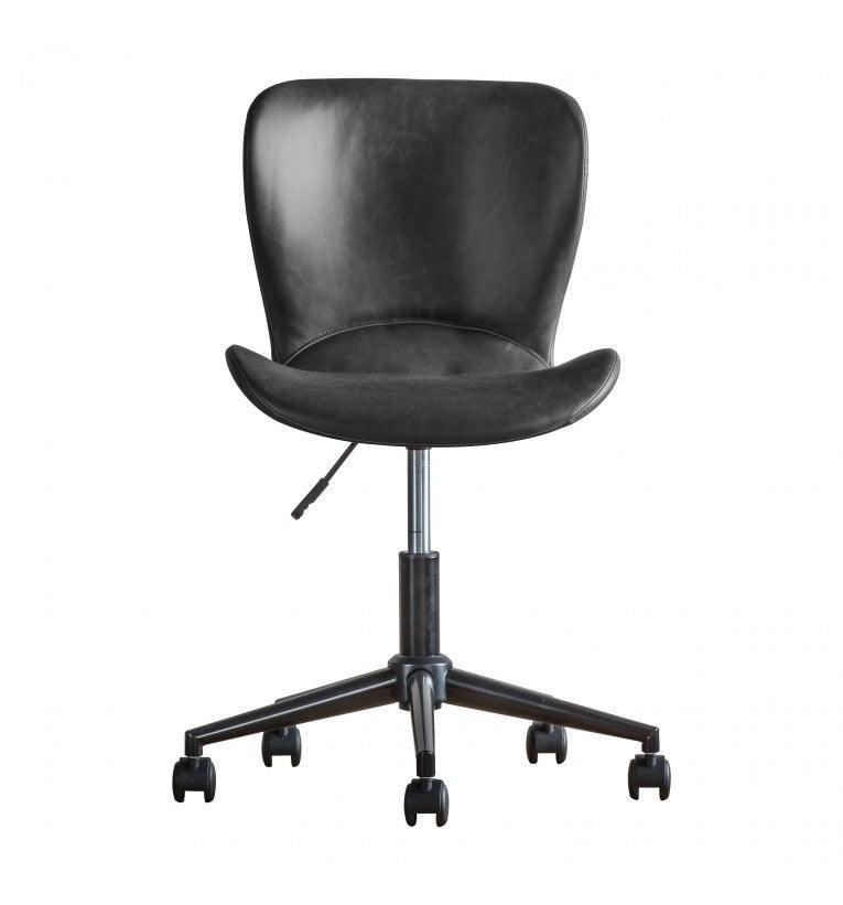Bramley Faux Leather Swivel Chair Charcoal - Maison Rêves UK