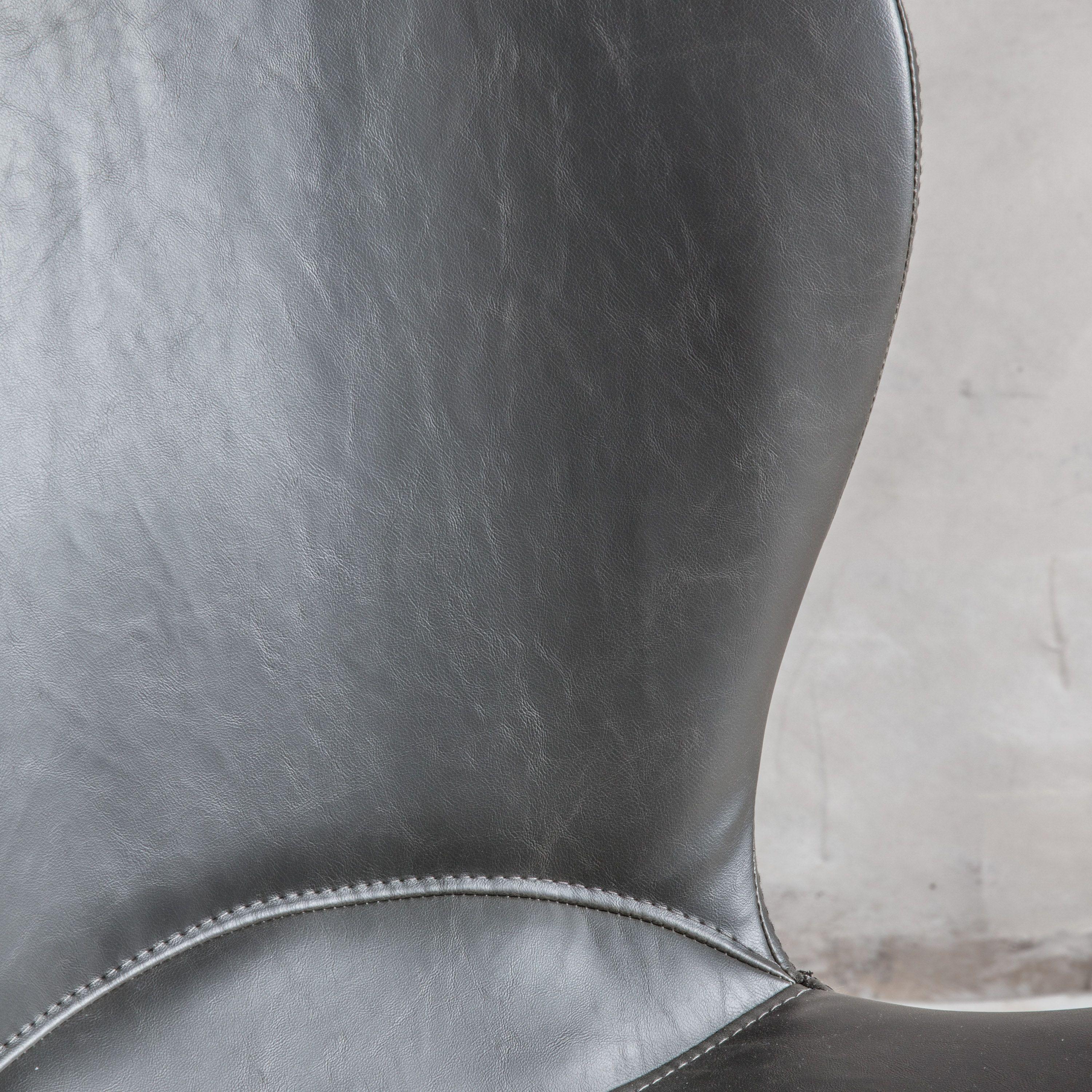 Bramley Faux Leather Swivel Chair Charcoal - Maison Rêves UK