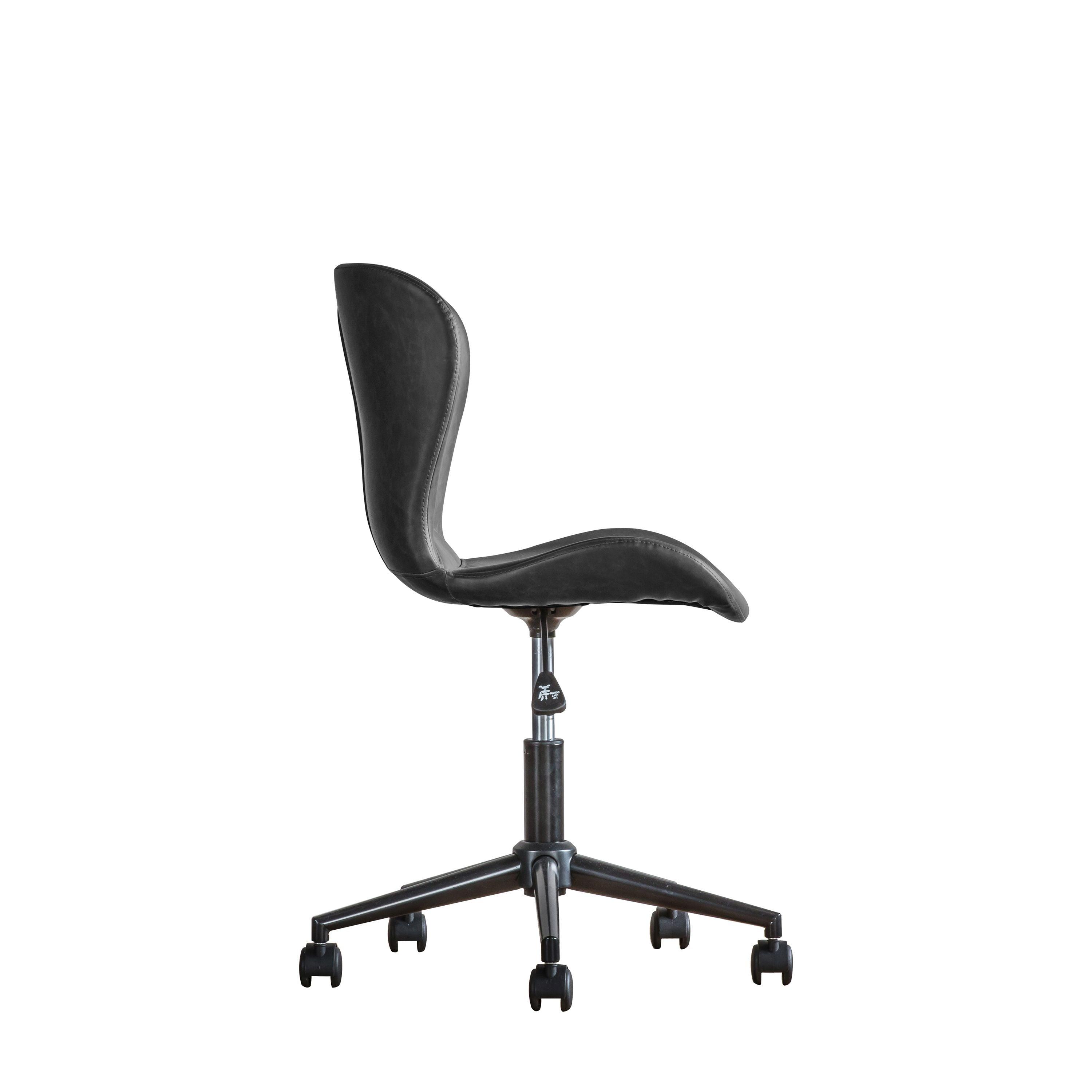 Bramley Faux Leather Swivel Chair Charcoal - Maison Rêves UK
