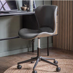 Bramley Faux Leather Swivel Chair Charcoal - Maison Rêves UK