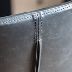 Bramley Faux Leather Swivel Chair Charcoal - Maison Rêves UK