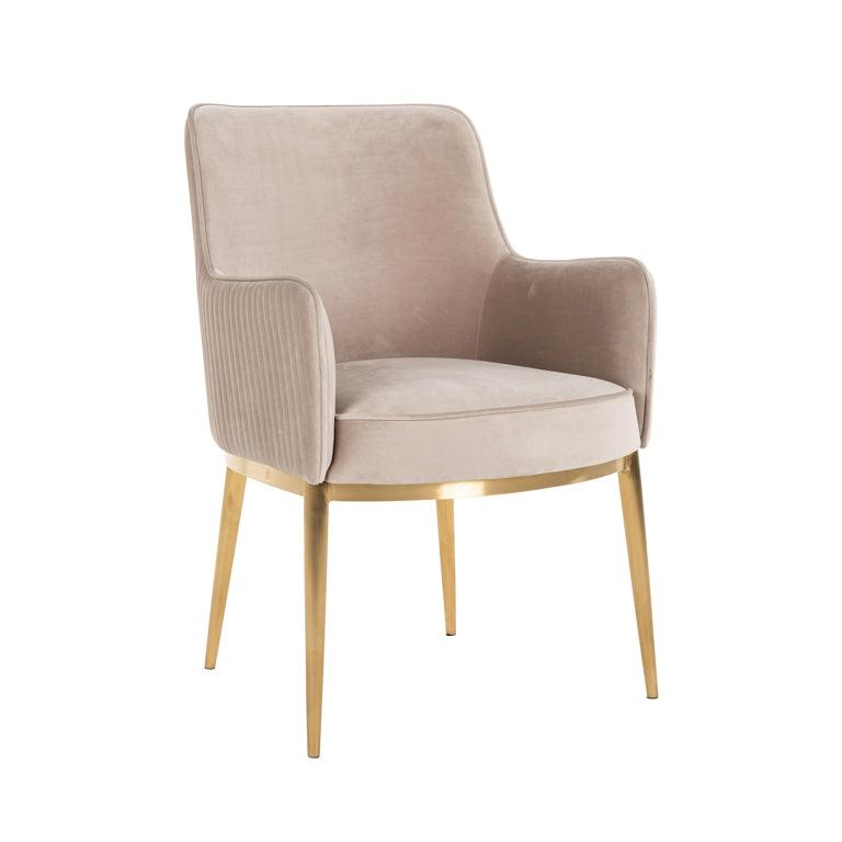 Breeze Velvet Dining Chair with Brushed Gold Legs by Richmond Interiors - Maison Rêves UK