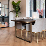 Breeze Velvet Dining Chair with Brushed Gold Legs by Richmond Interiors - Maison Rêves UK