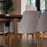 Breeze Velvet Dining Chair with Brushed Gold Legs by Richmond Interiors - Maison Rêves UK
