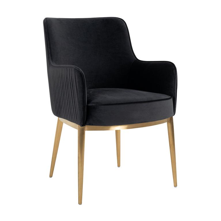Breeze Velvet Dining Chair with Brushed Gold Legs by Richmond Interiors - Maison Rêves UK